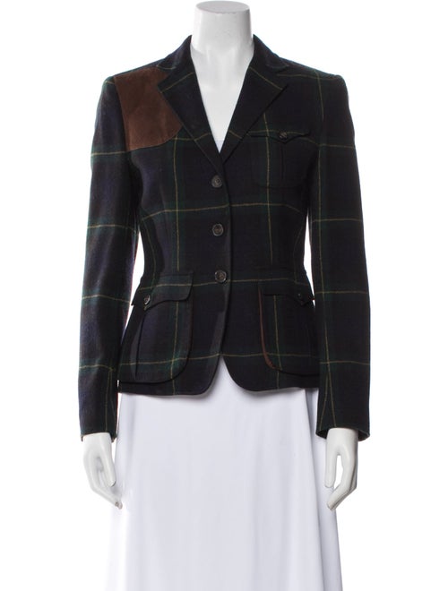 Ralph Lauren Wool Plaid Print Blazer