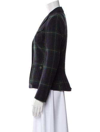 Ralph Lauren Wool Plaid Print Blazer