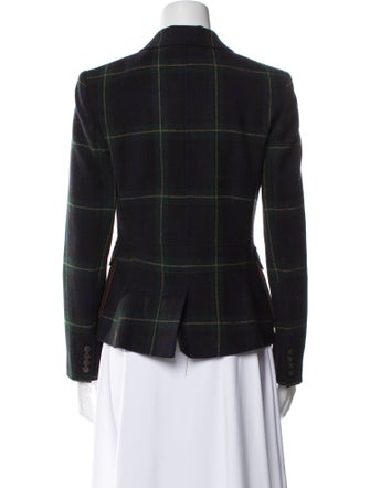 Ralph Lauren Wool Plaid Print Blazer