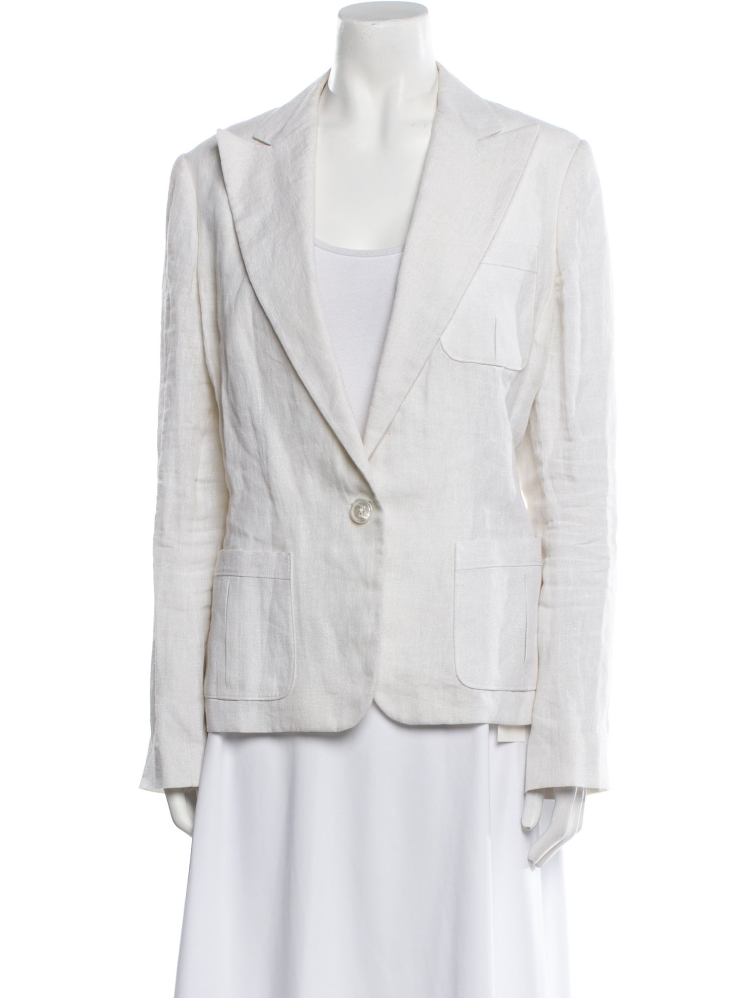 Ralph Lauren Linen Plaid Print Blazer