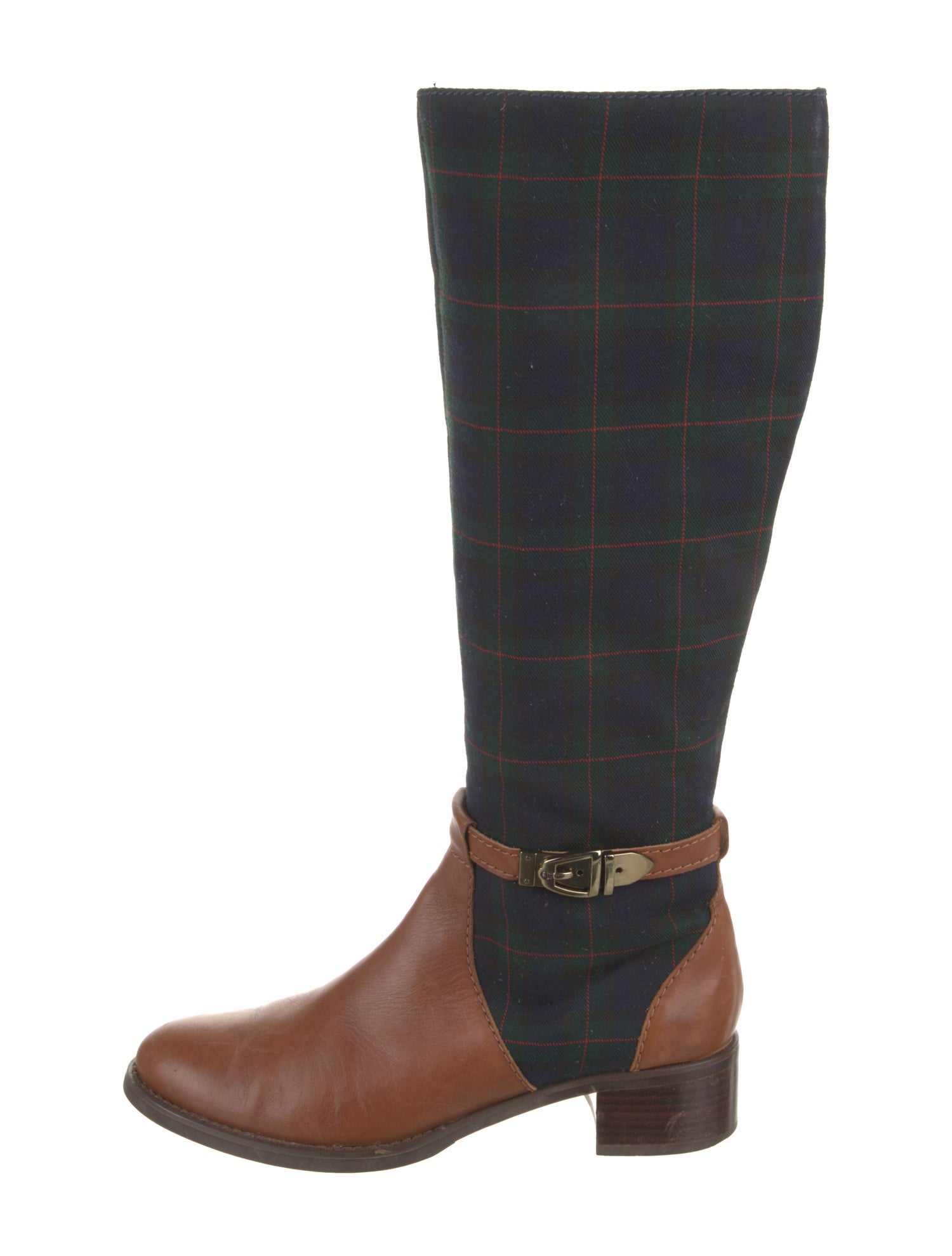 Etienne Aigner Leather Leather Trim Embellishment Riding Boots