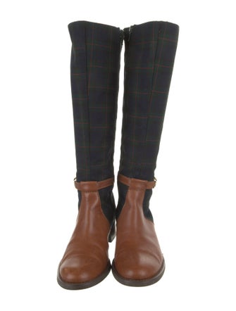 Etienne Aigner Leather Leather Trim Embellishment Riding Boots