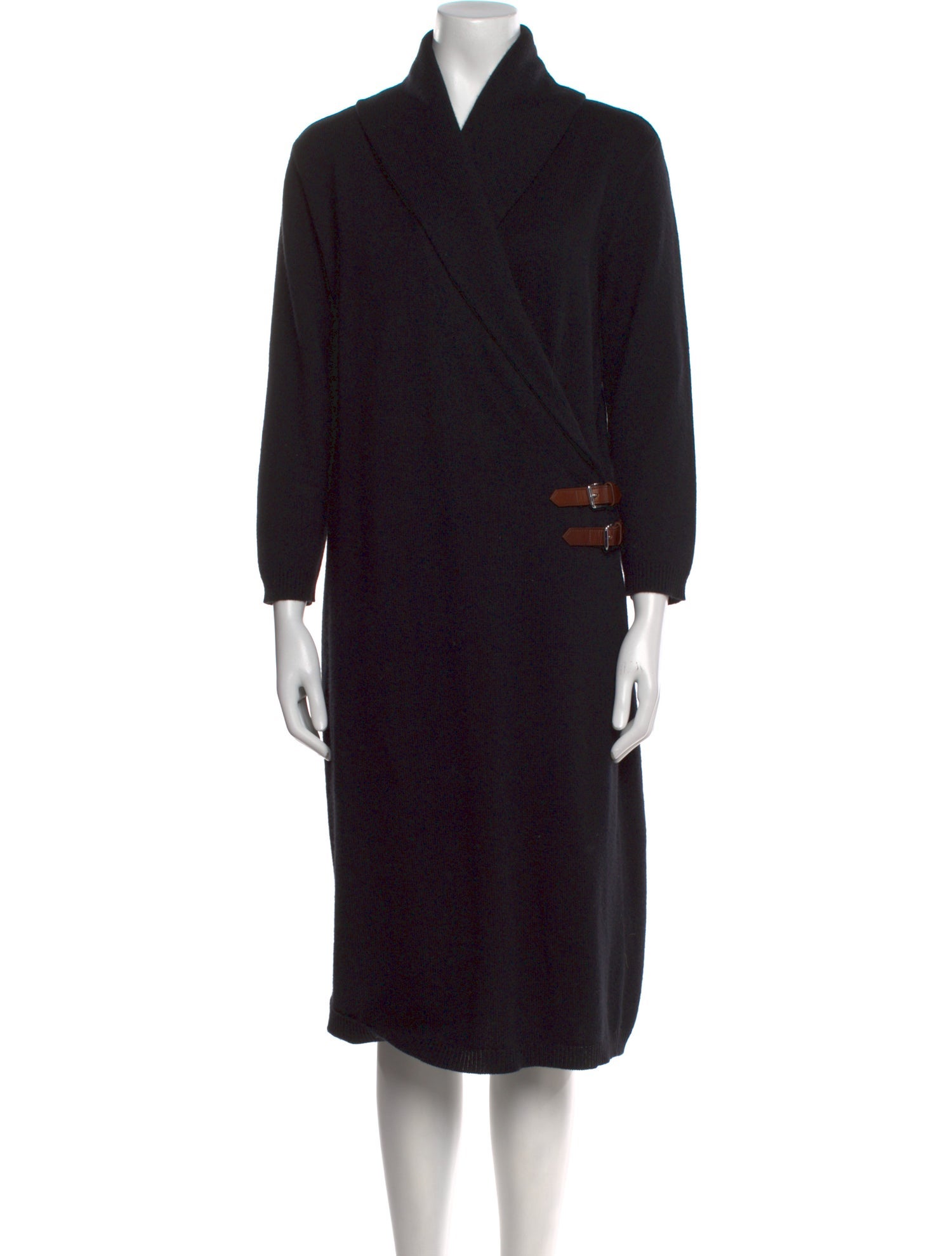 Ralph Lauren Black Label Merino Wool Midi Length Dress
