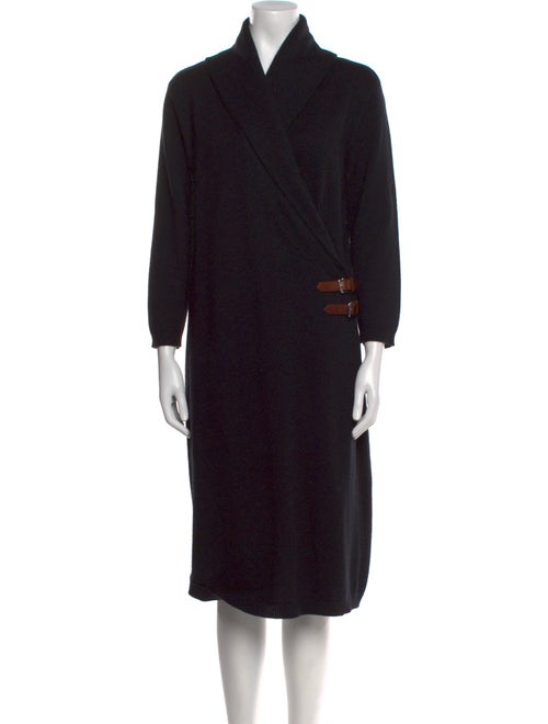 Ralph Lauren Black Label Merino Wool Midi Length Dress