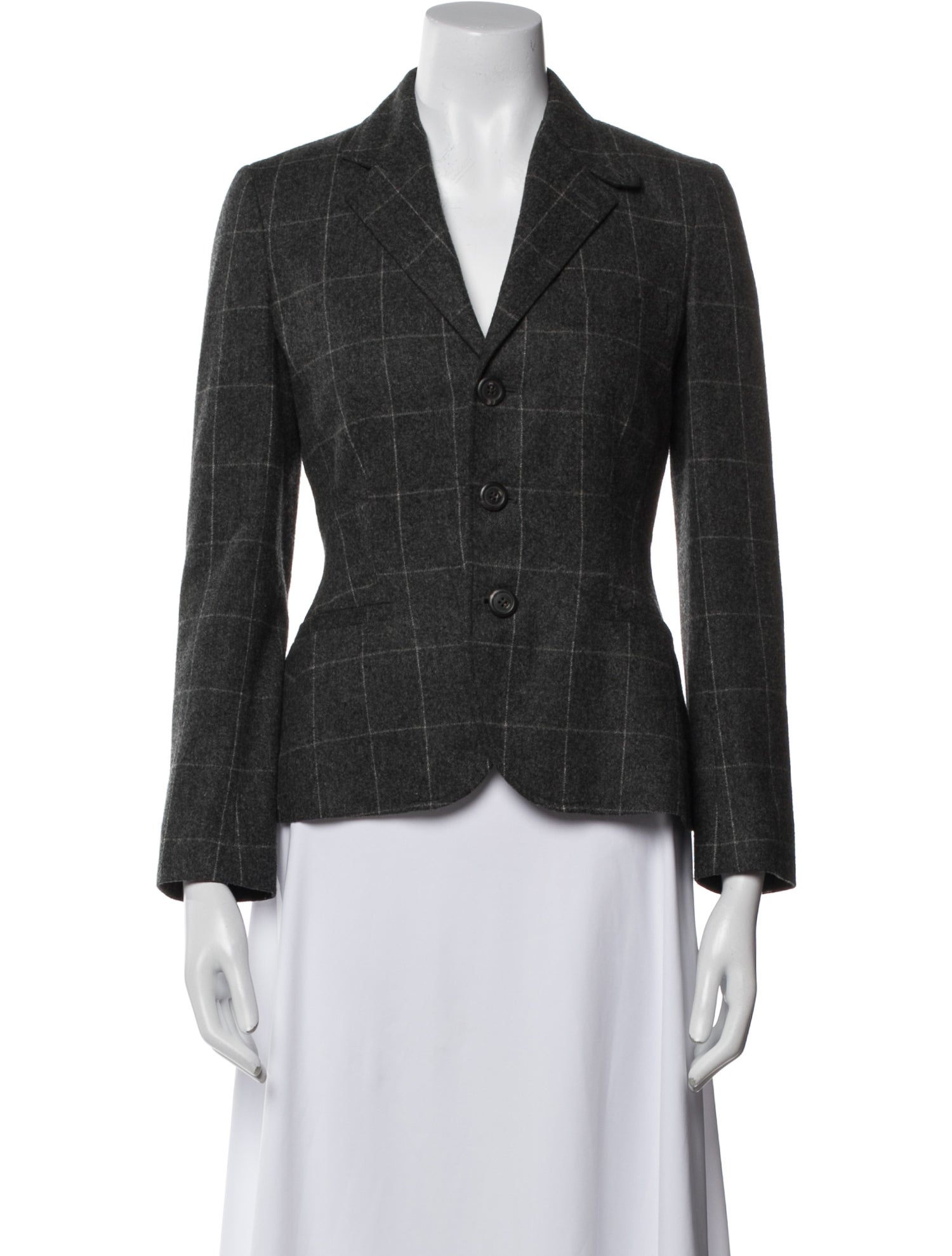 Ralph Lauren Wool Plaid Print Blazer