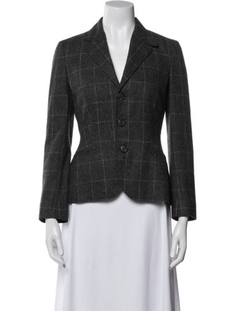 Ralph Lauren Wool Plaid Print Blazer
