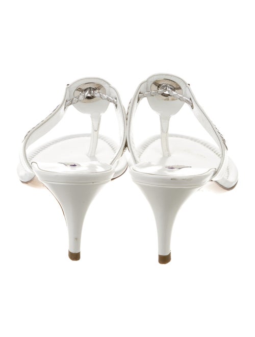 Ralph Lauren Leather Braided Accents T-Strap Sandals