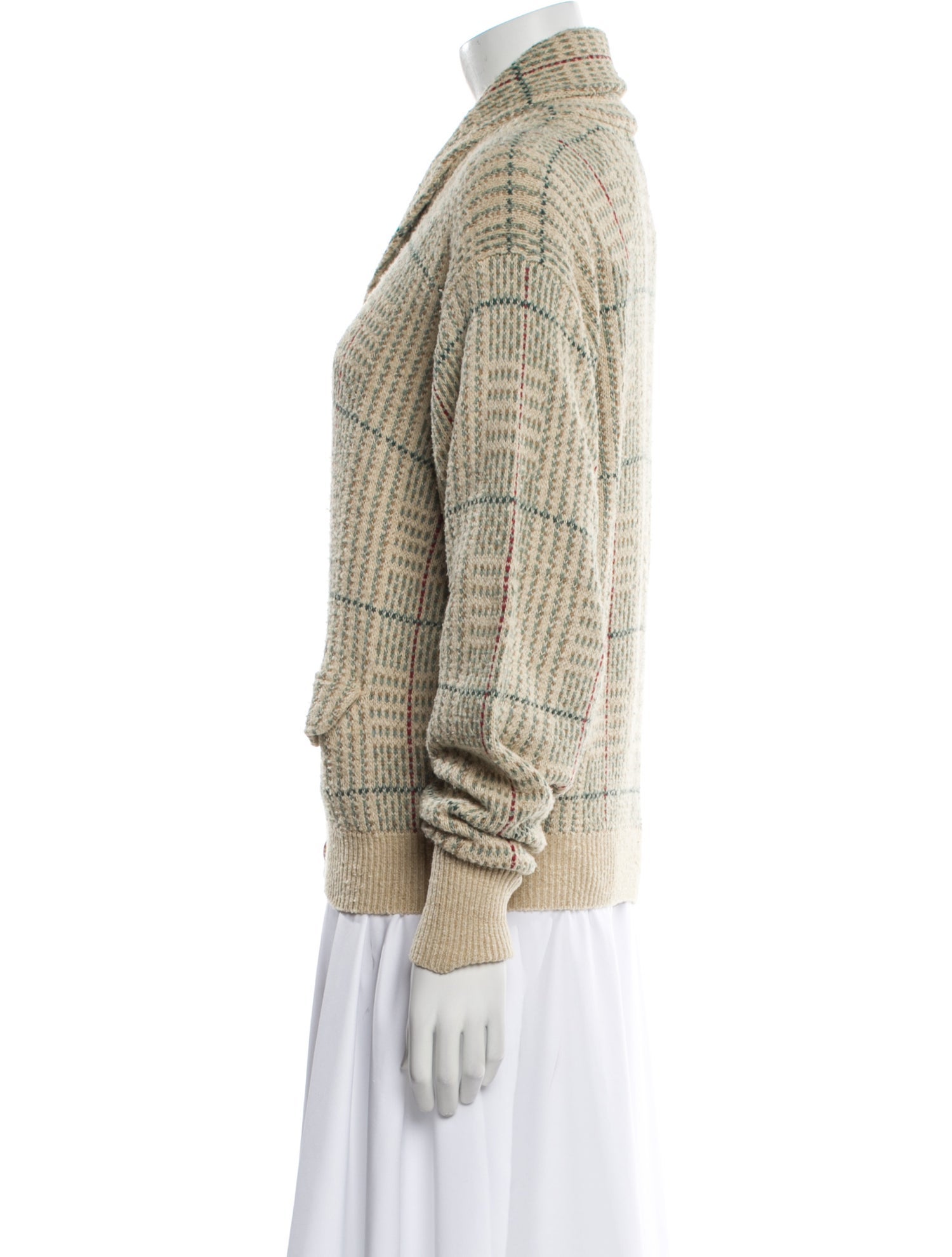 Ralph Lauren Plaid Print V-Neck Sweater