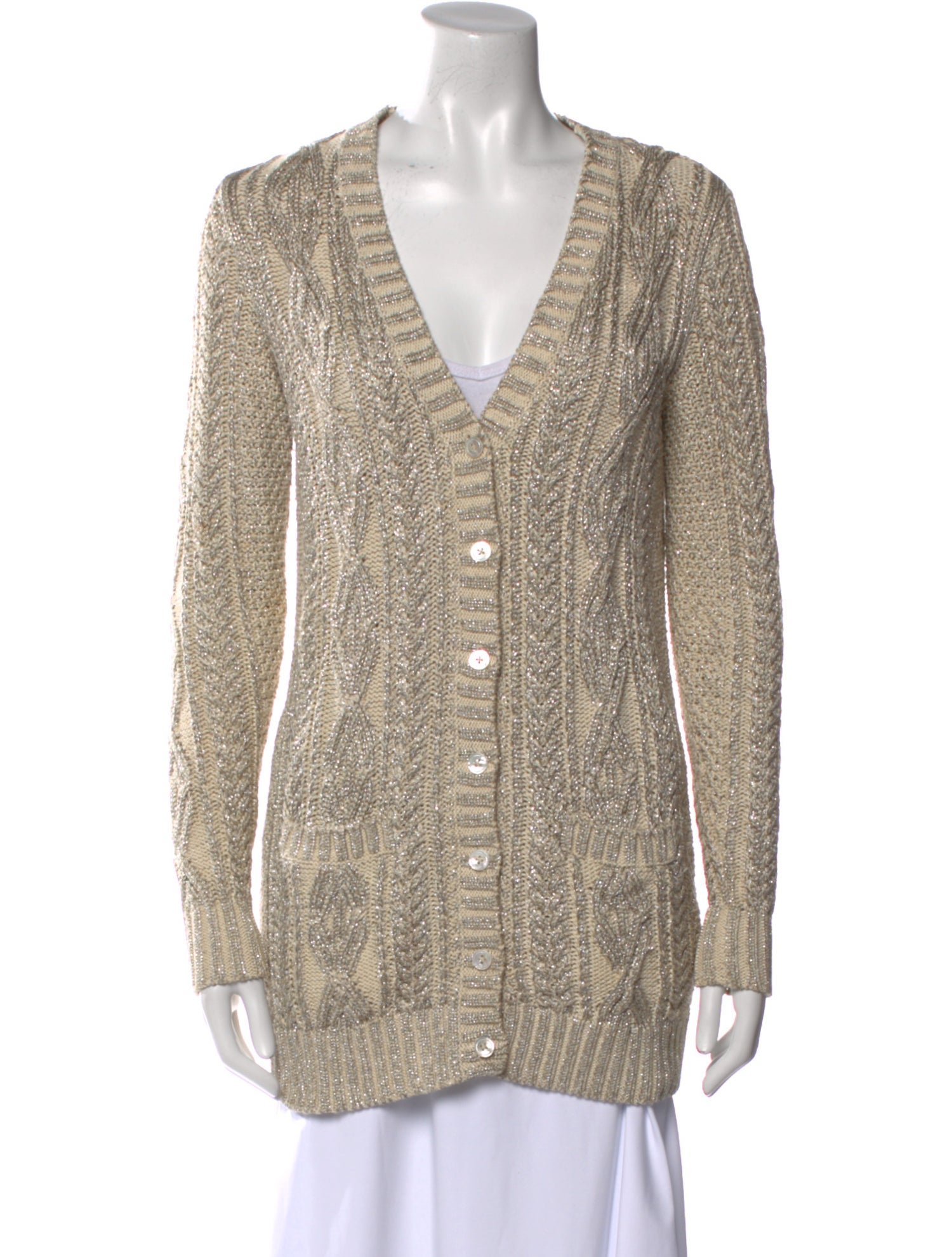 Ralph Lauren Patterned V-Neck Sweater