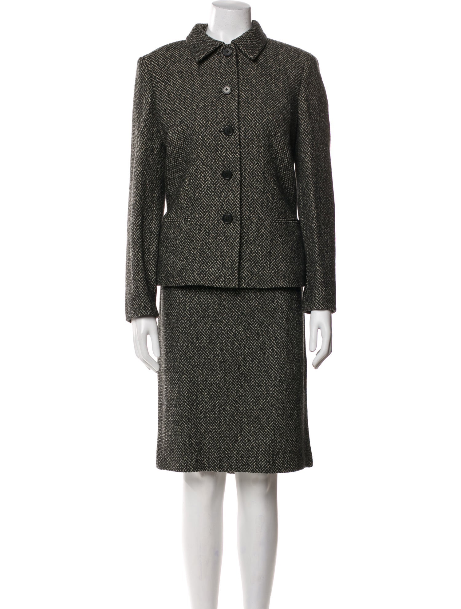 Ralph Lauren Wool Tweed Pattern Skirt Suit