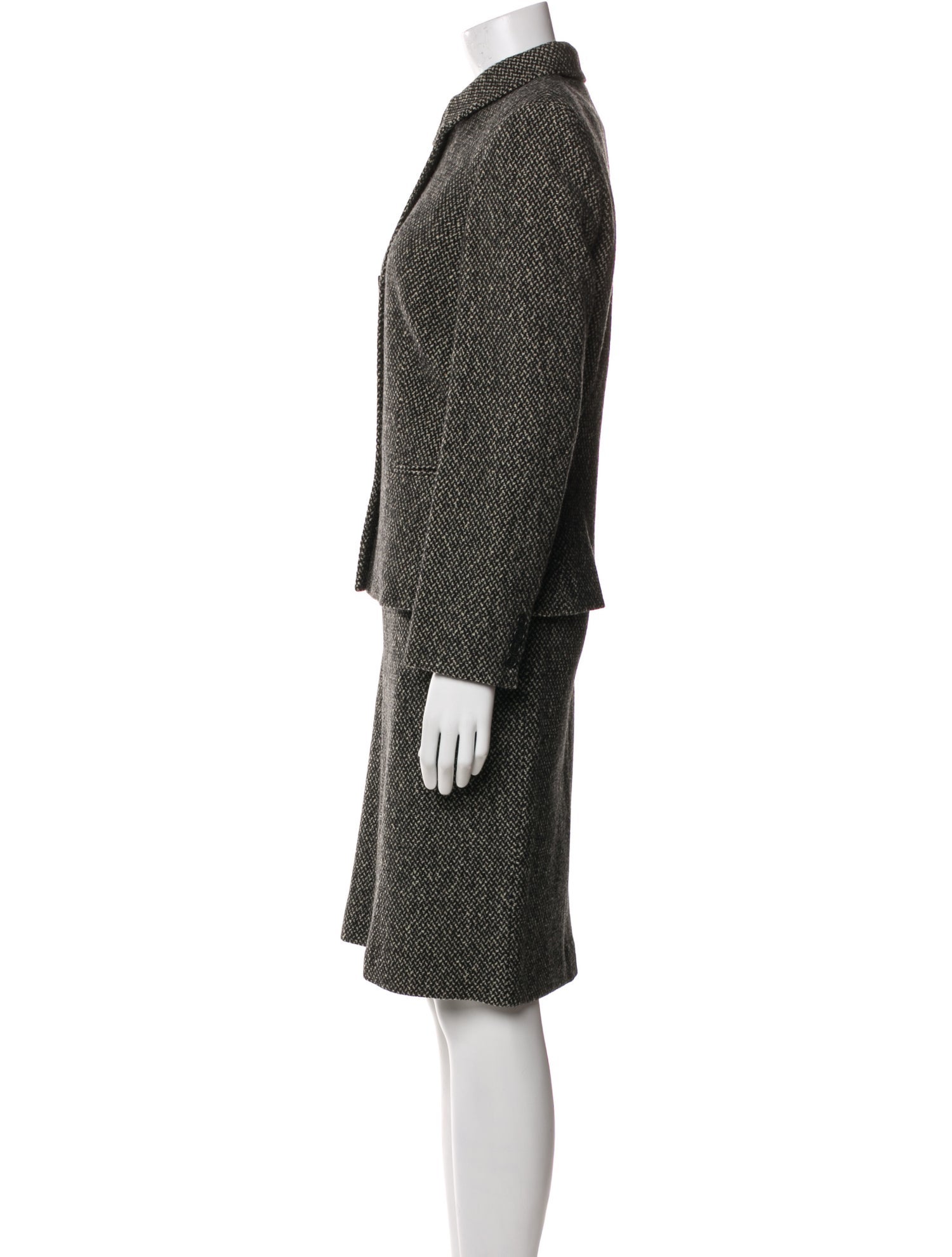 Ralph Lauren Wool Tweed Pattern Skirt Suit