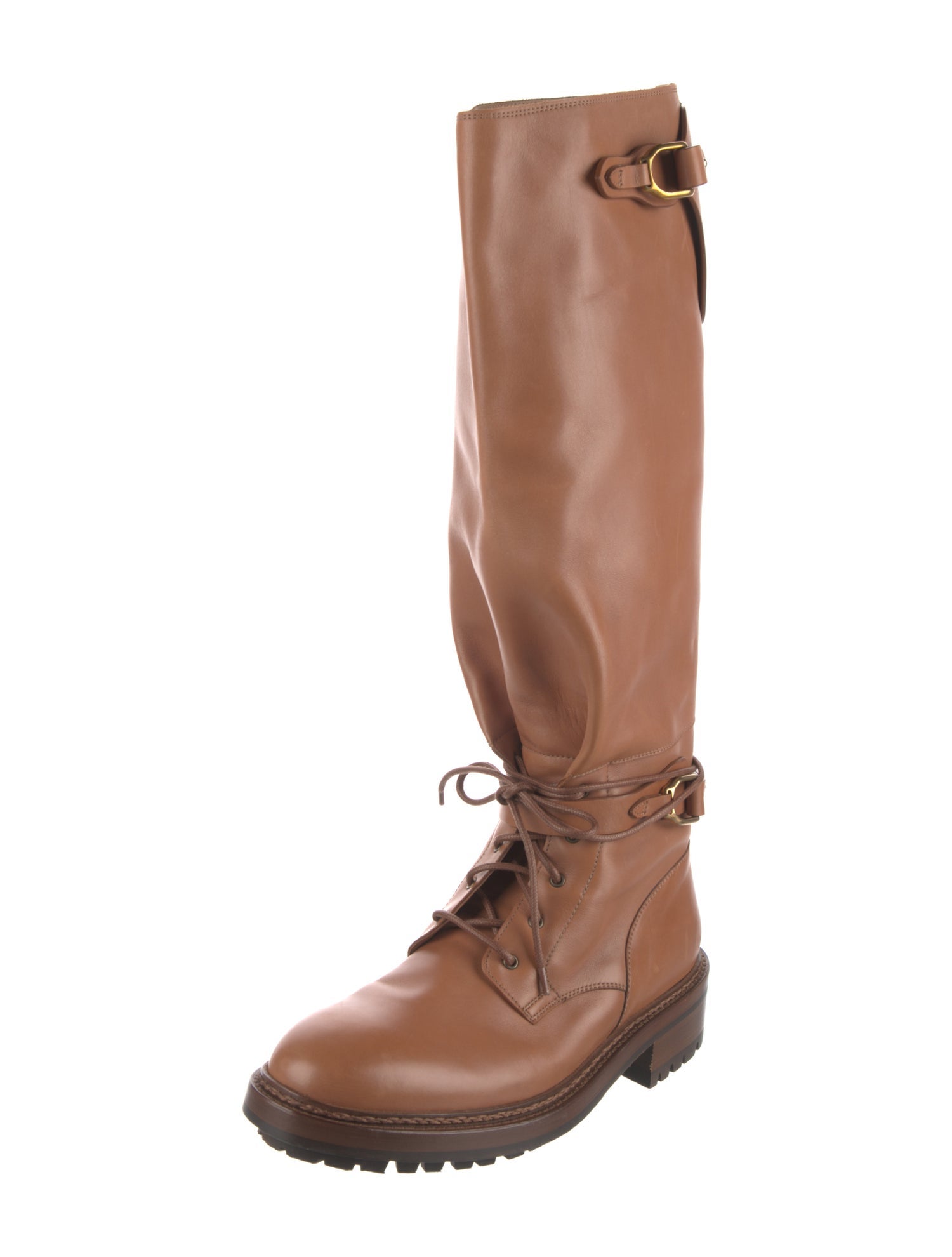 Ralph Lauren Leather Lace-Up Boots