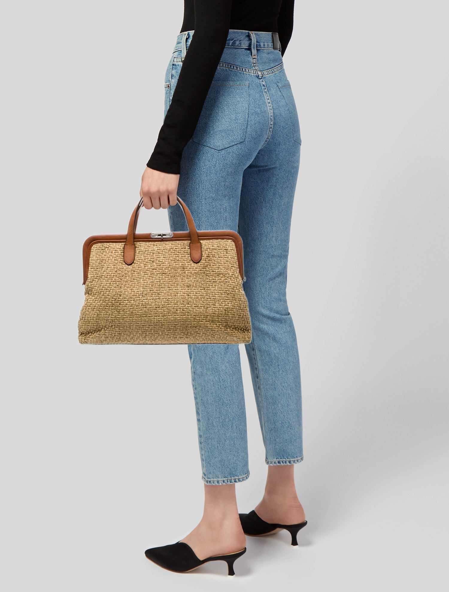 Ralph Lauren Straw Top Handle Bag