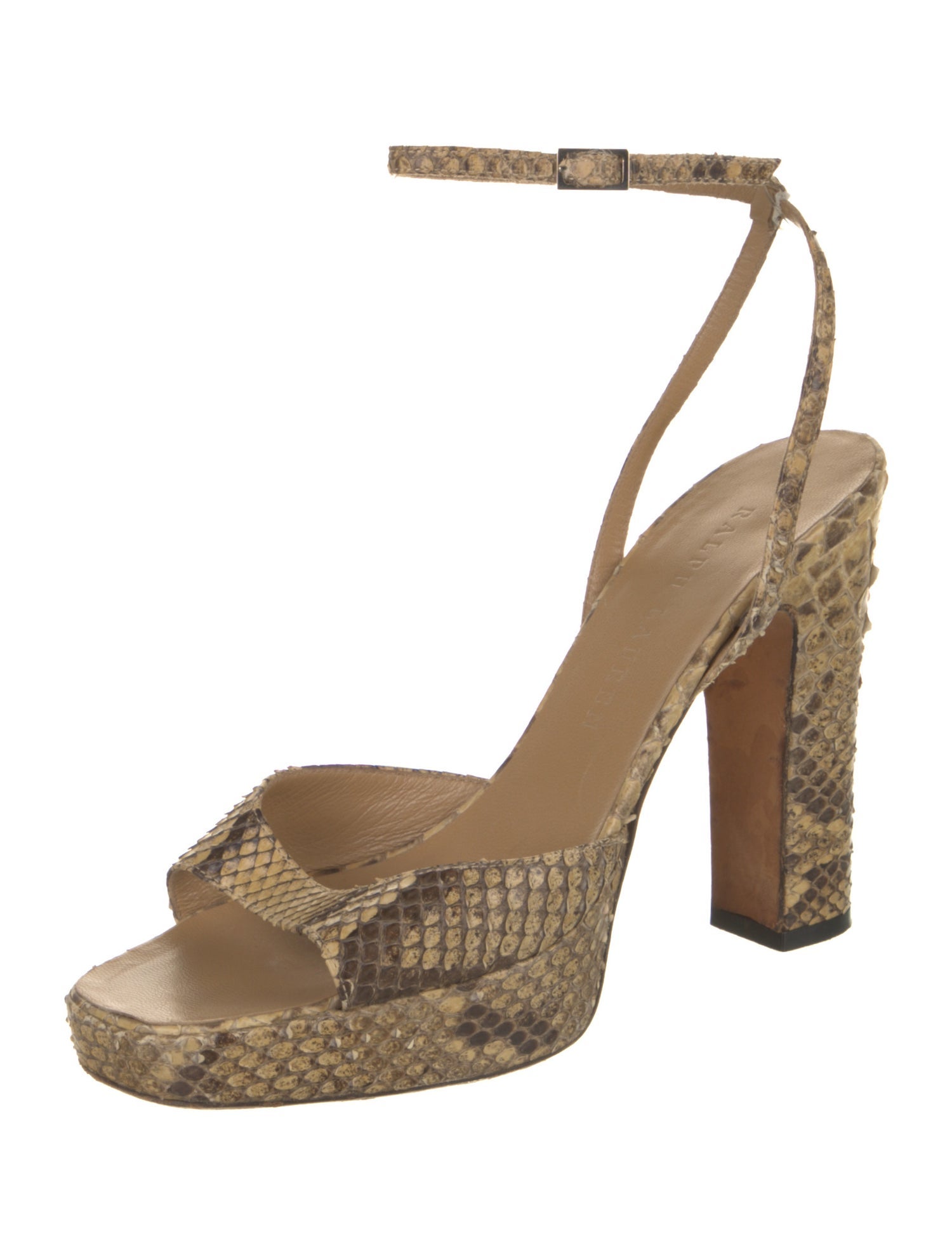 Ralph Lauren Snakeskin Animal Print Slingback Pumps