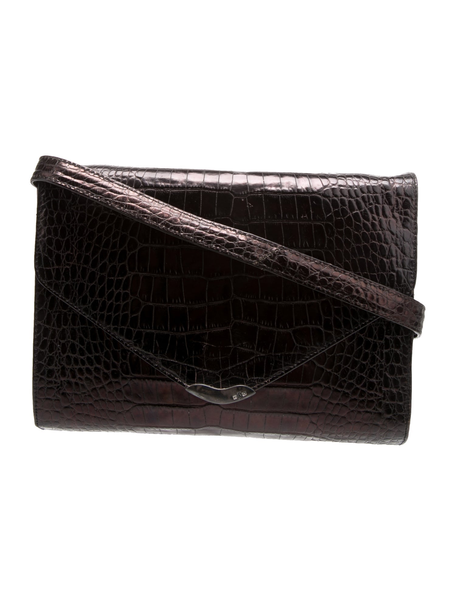 Ralph Lauren Embossed Leather Messenger Bag