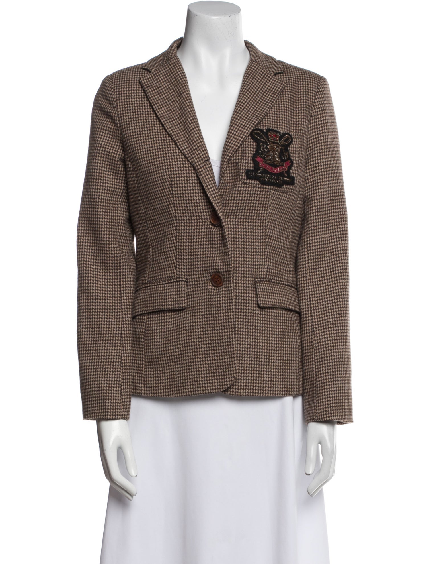 Ralph Lauren Houndstooth Print Blazer