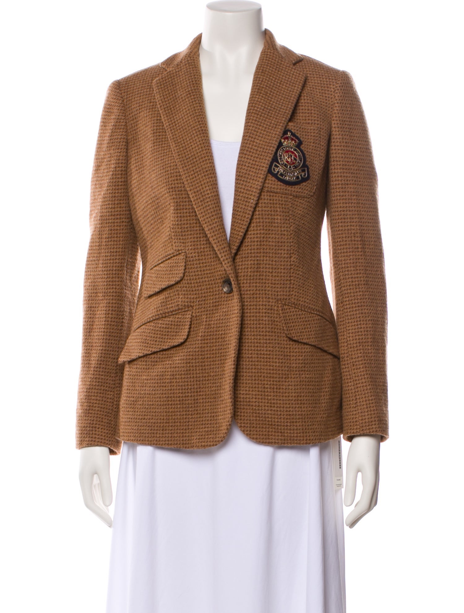 Ralph Lauren Wool Plaid Print Blazer