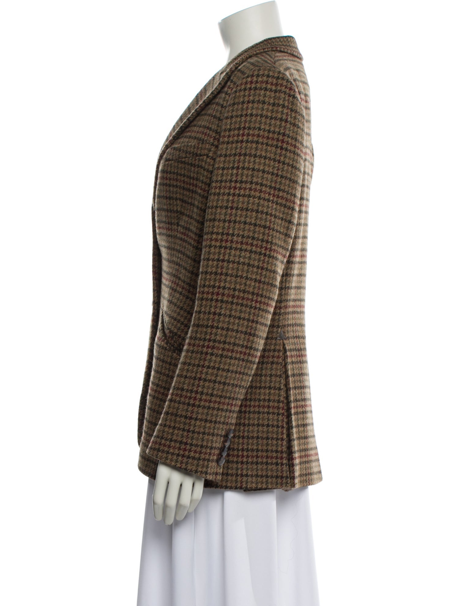 Ralph Lauren Wool Houndstooth Print Blazer