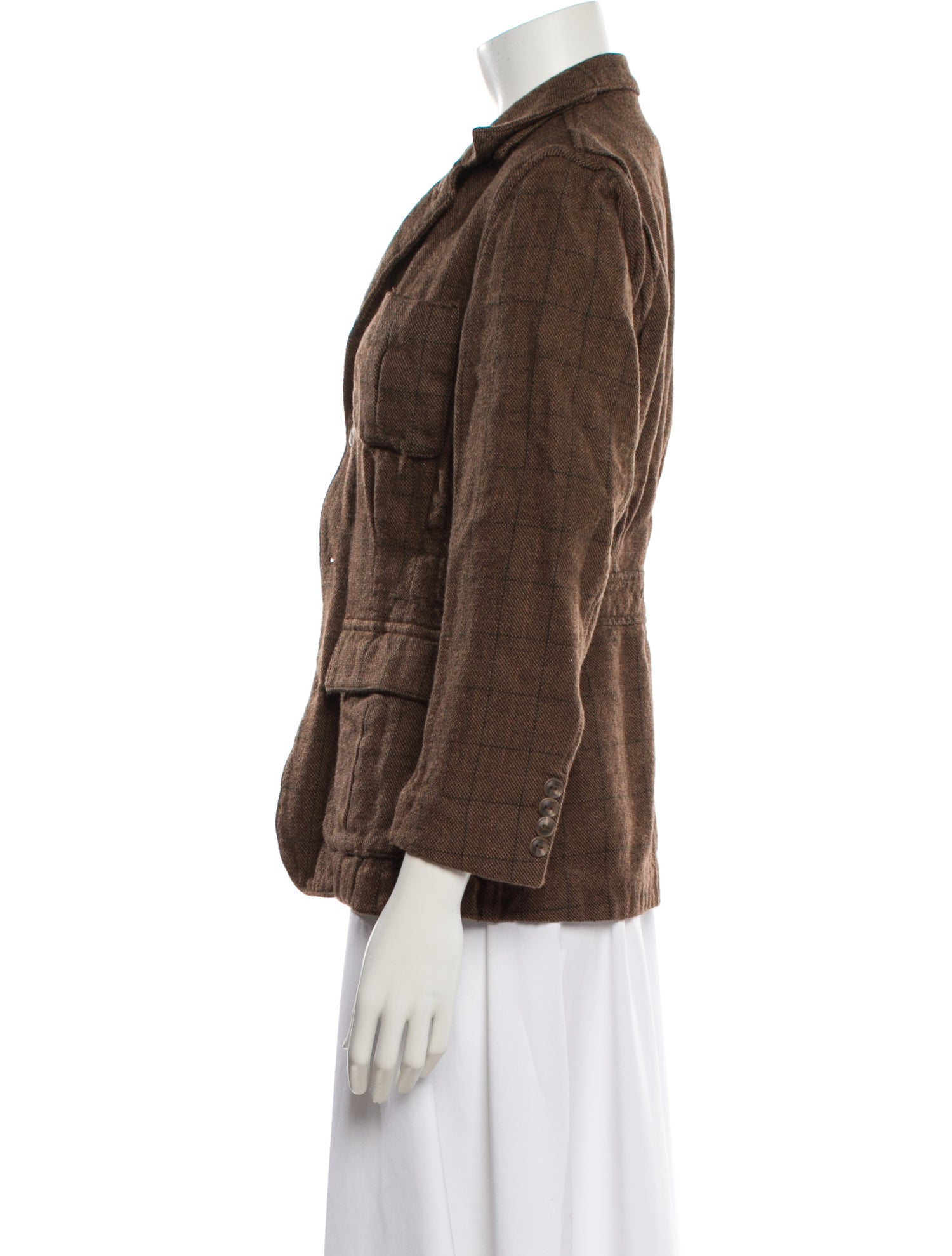 Ralph Lauren Wool Plaid Print Blazer