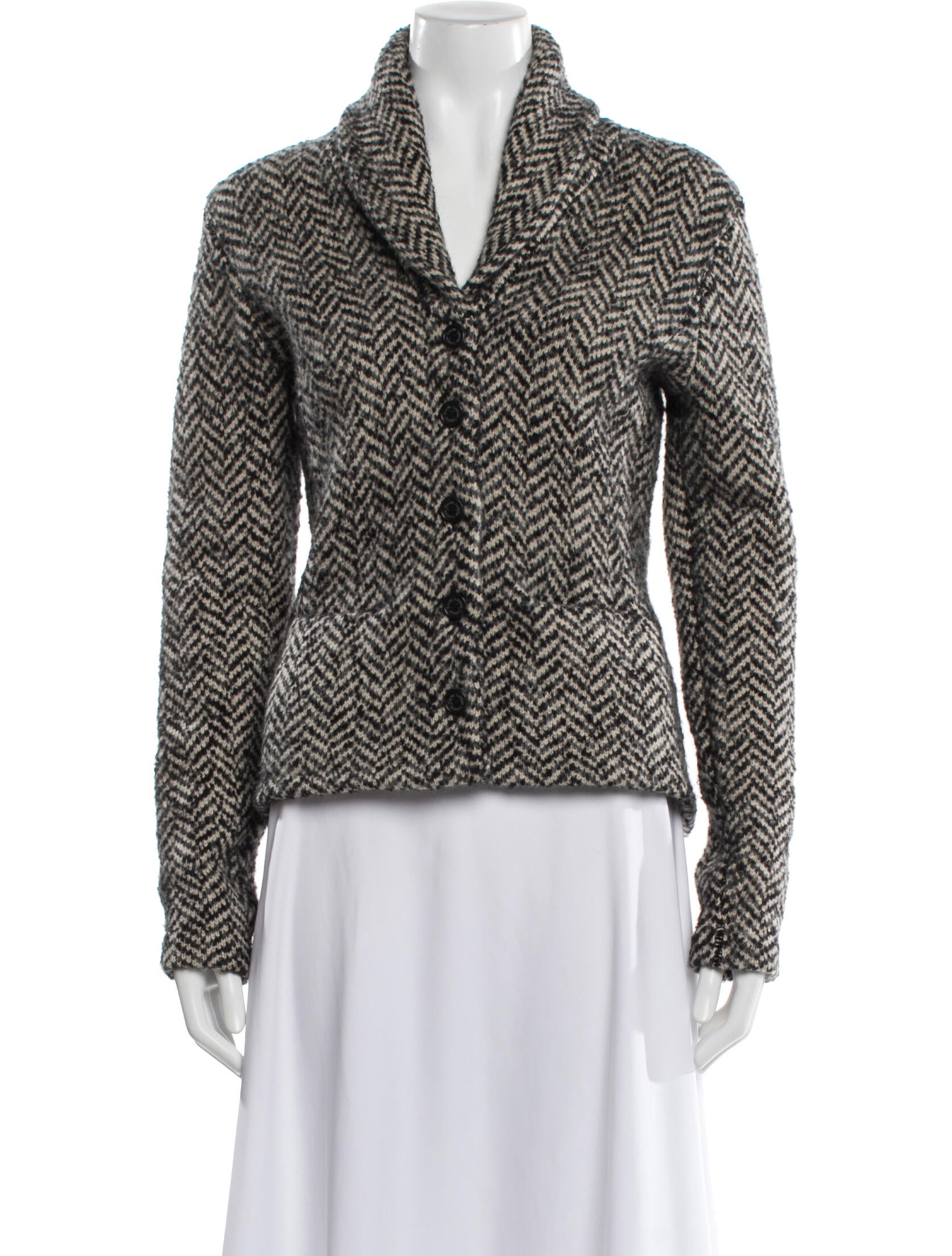 Lauren Ralph Lauren Tweed Pattern Fur Jacket