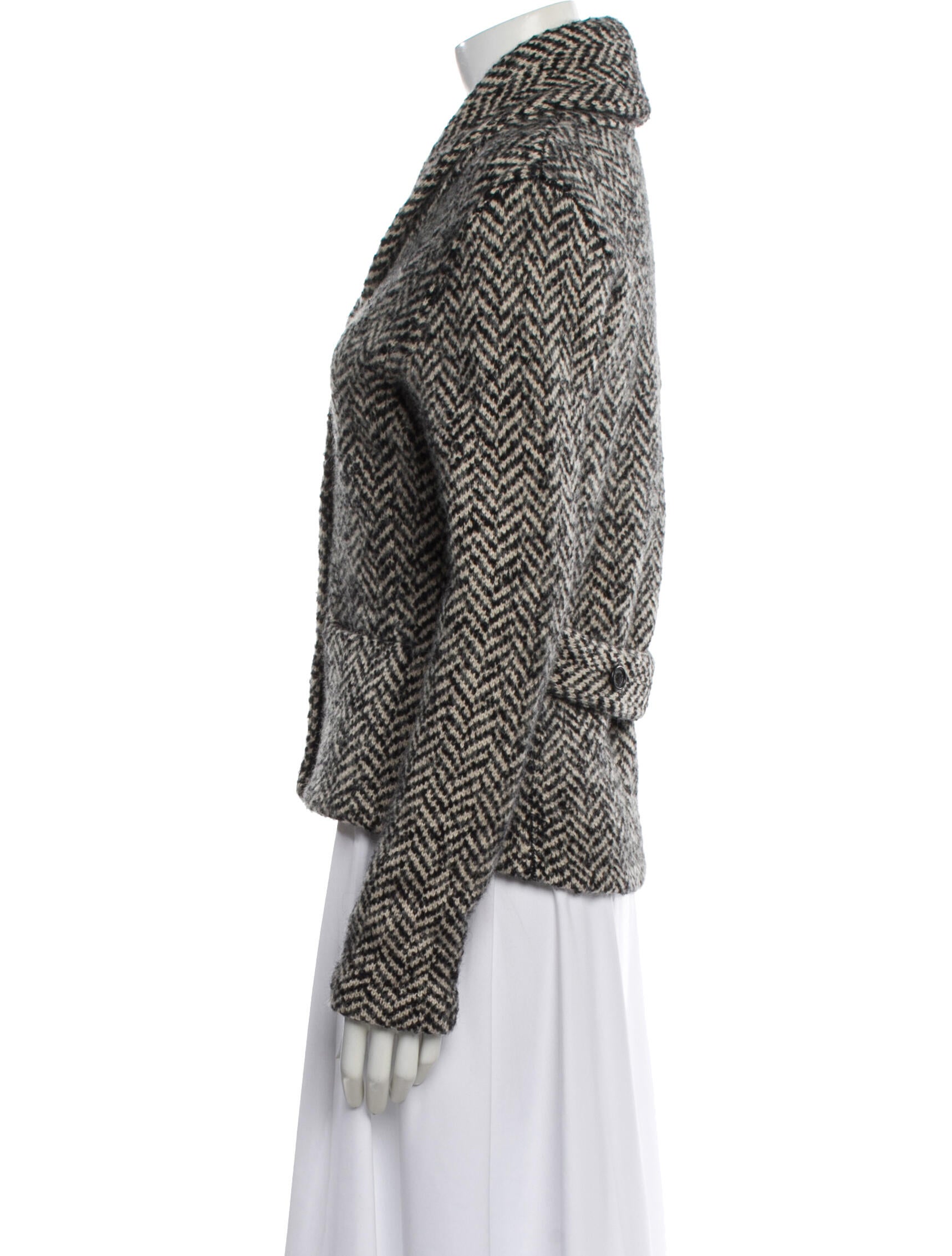 Lauren Ralph Lauren Tweed Pattern Fur Jacket