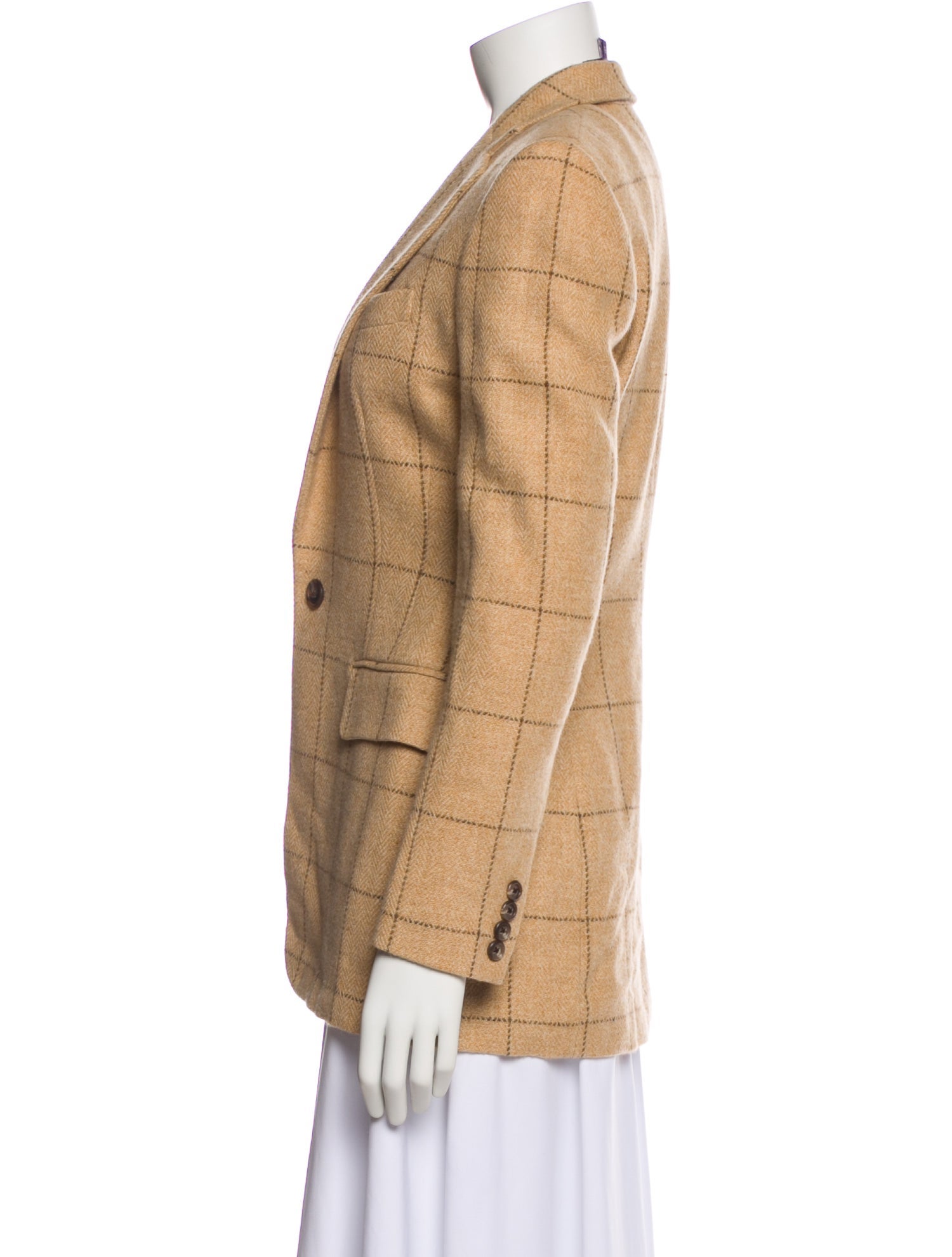 Ralph Lauren Wool Plaid Print Blazer