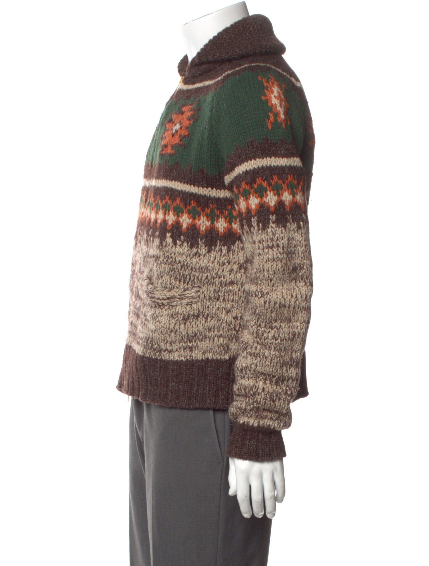 Ralph Lauren Patterned Collar Cardigan