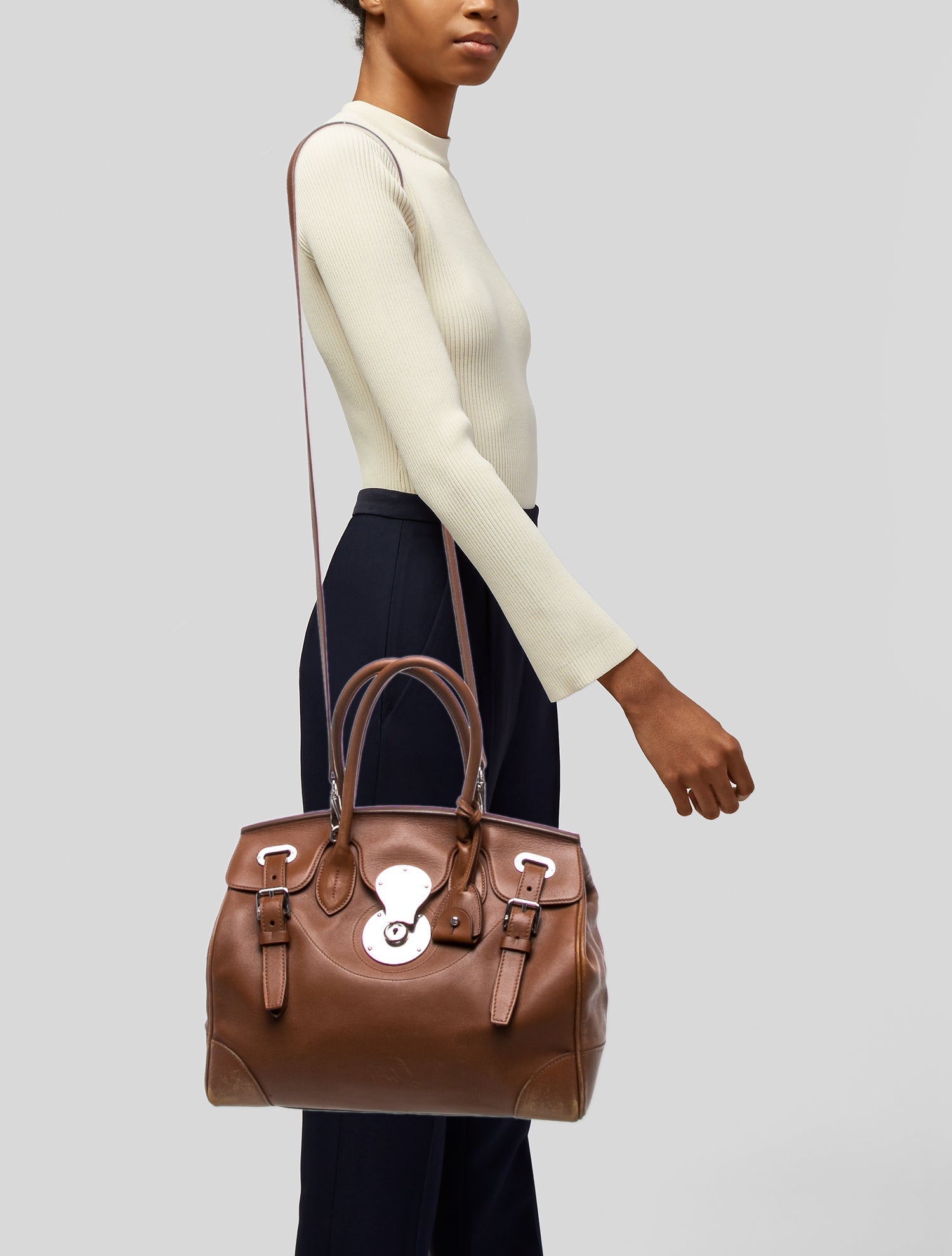 Ralph Lauren Leather Top Handle Bag