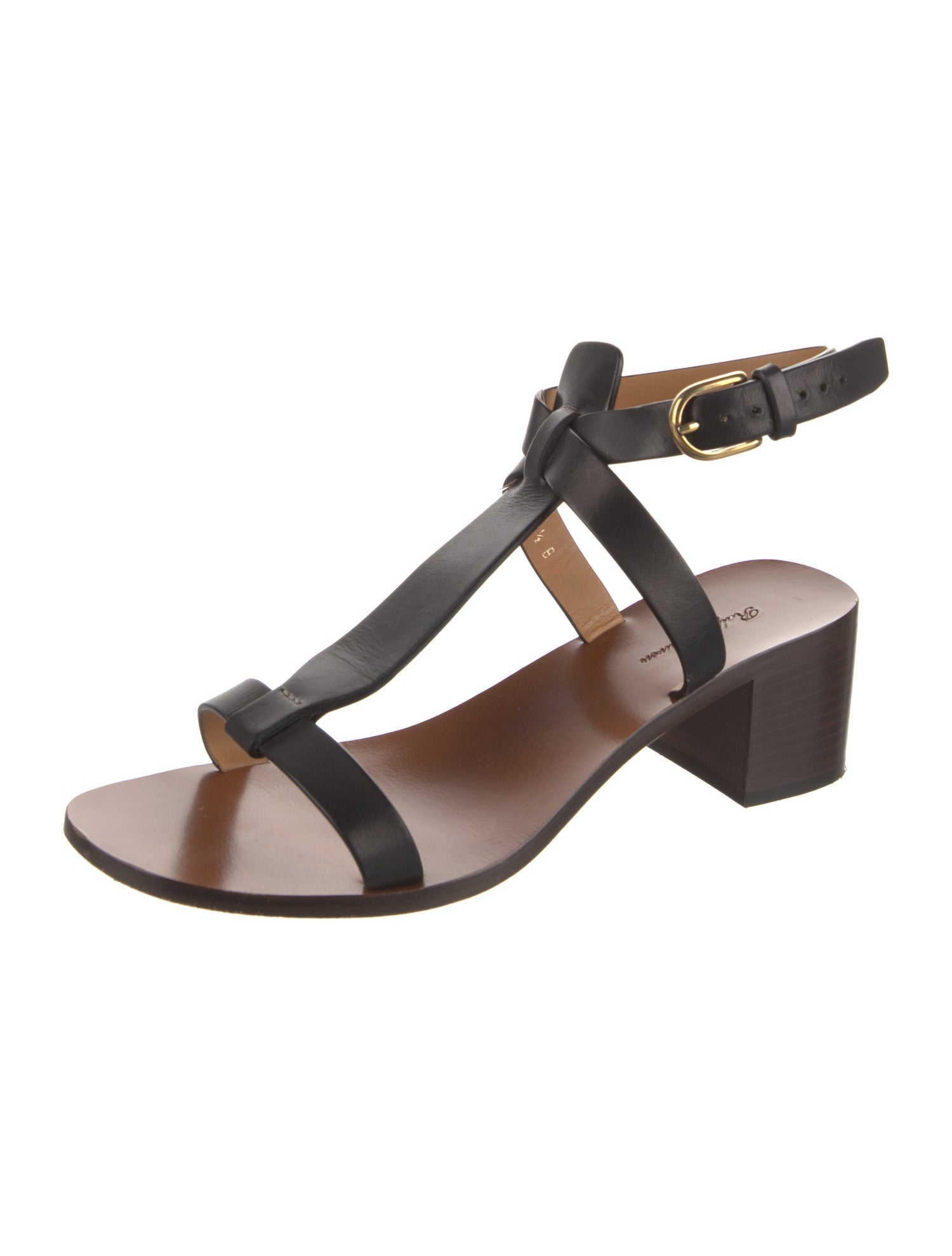 Ralph Lauren Leather T-Strap Sandals