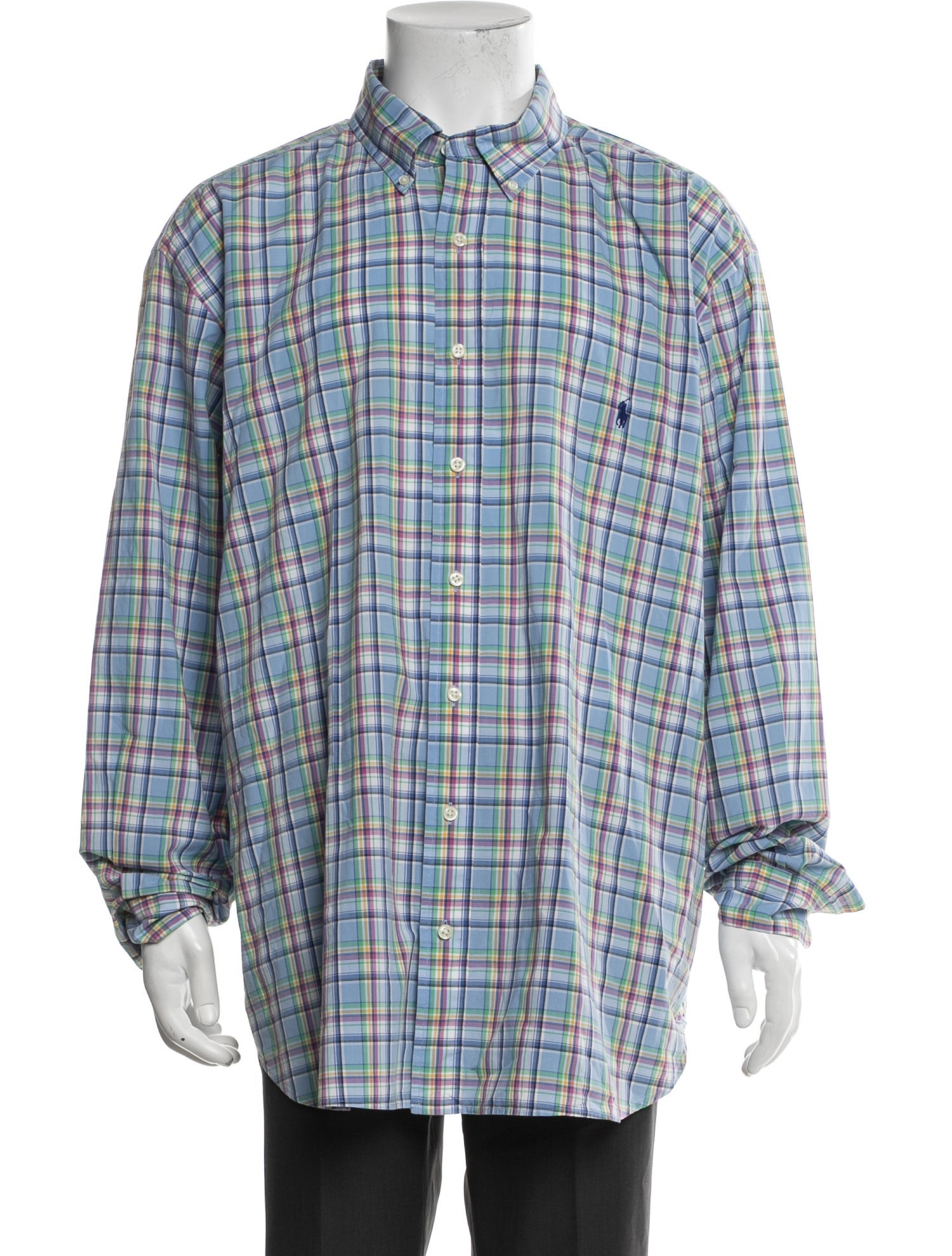 Ralph Lauren Plaid Print Long Sleeve Dress Shirt