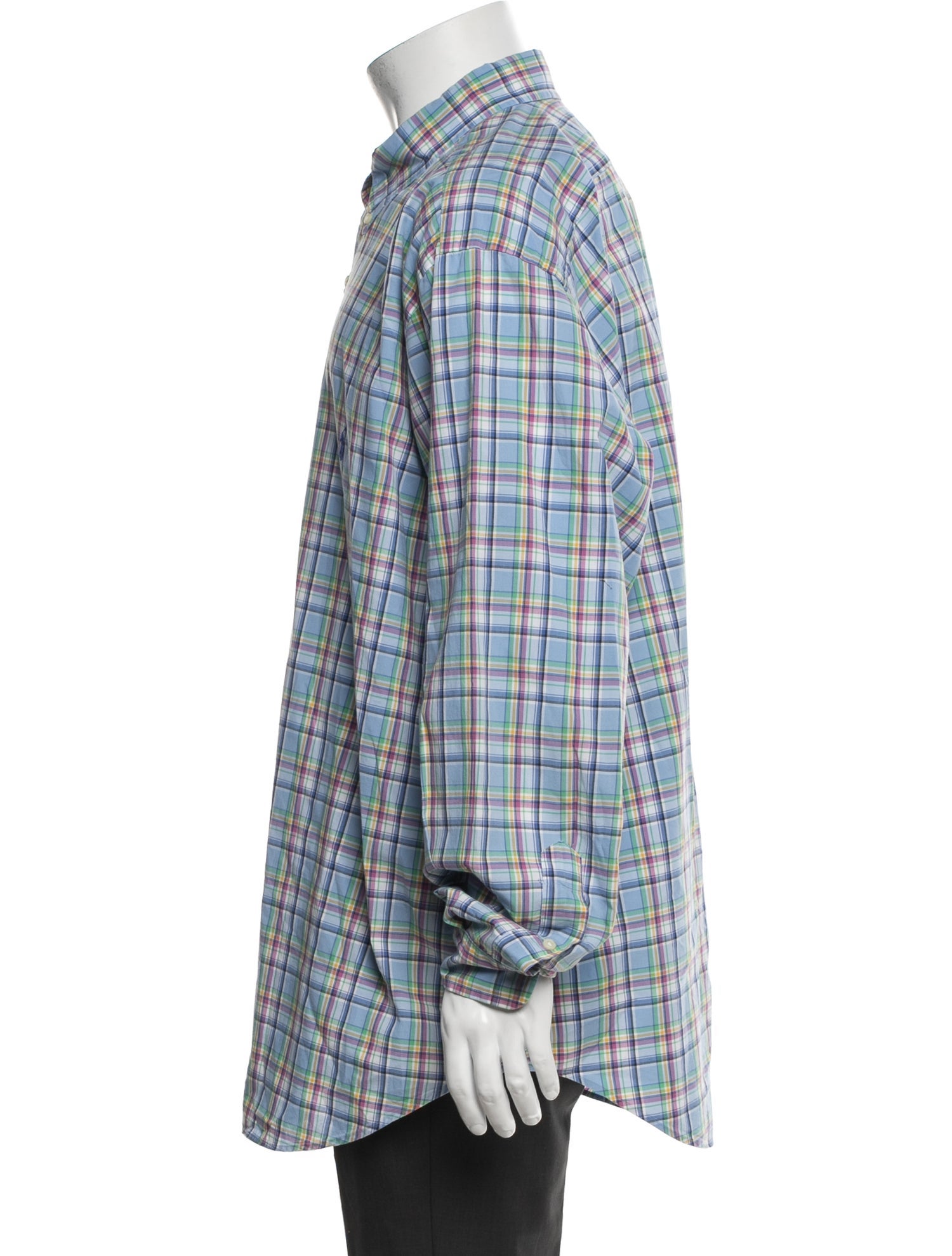 Ralph Lauren Plaid Print Long Sleeve Dress Shirt