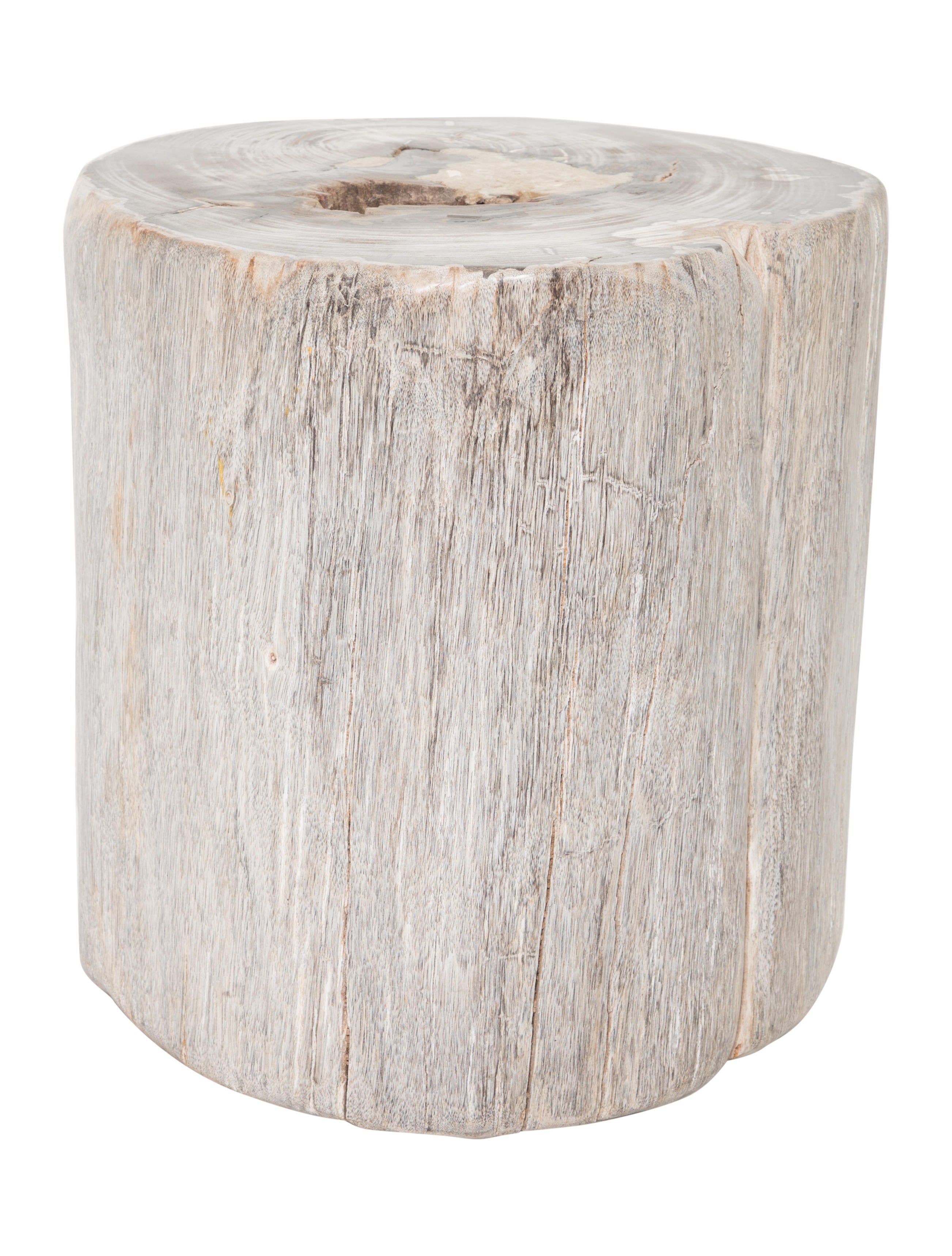 Ralph Lauren Petrified Wood Tree Stump Side Table Brown Tables