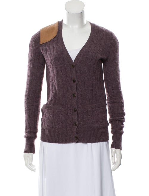 Ralph Lauren Wool Leather-Accented Cardigan Auberg