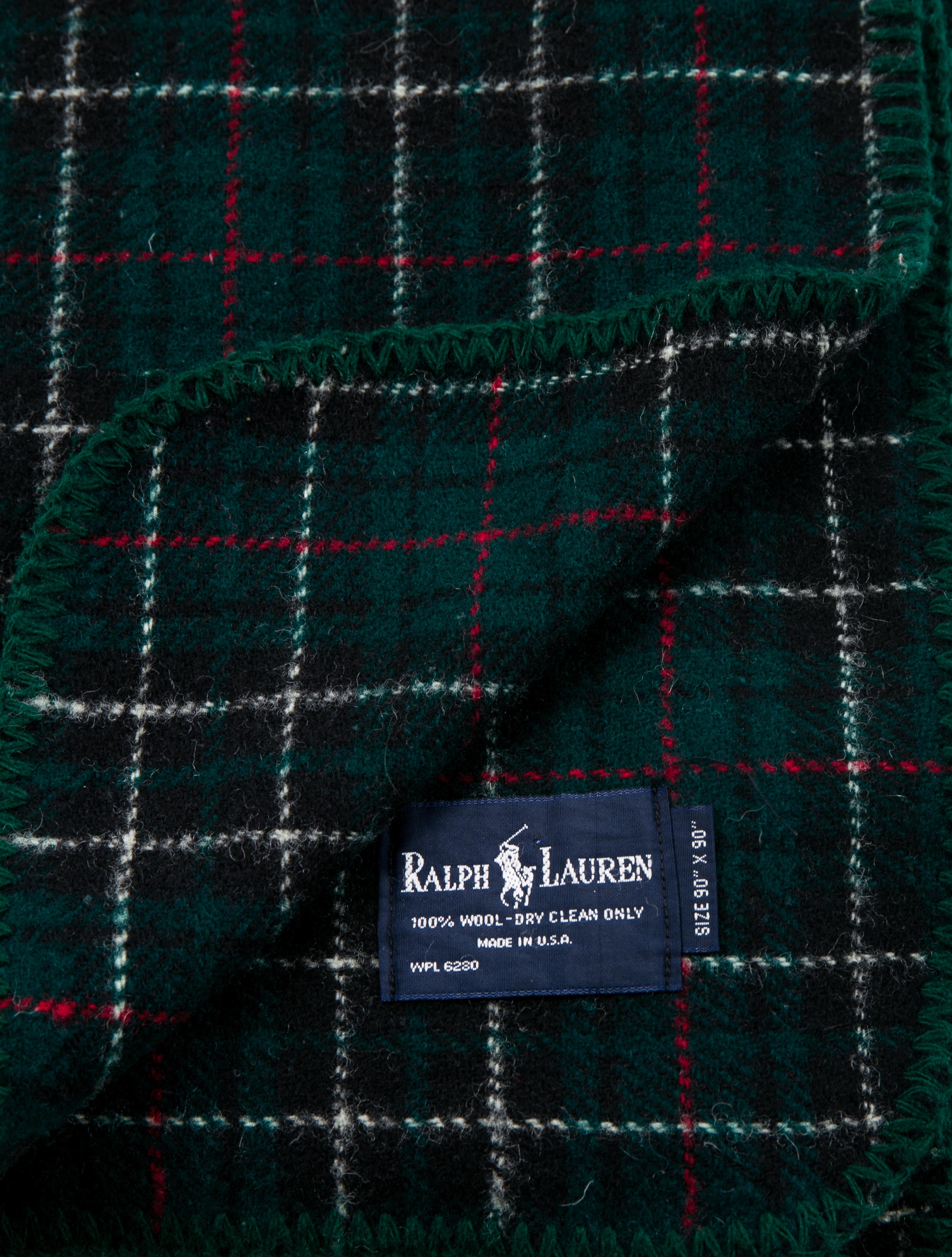 Ralph Lauren Wool Plaid Throw Blanket