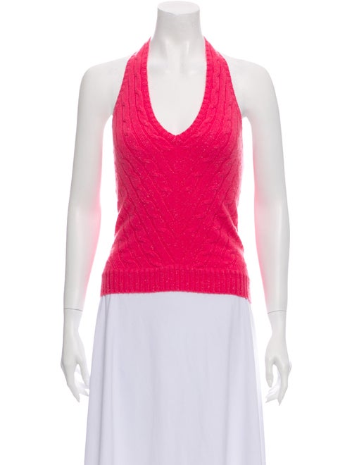 Ralph Lauren Cashmere Halterneck Sweater Pink