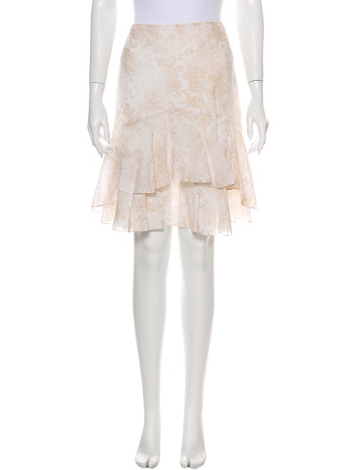 Ralph Lauren Linen Knee-Length Skirt Metallic
