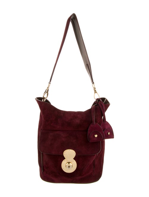 Ralph Lauren Suede Bucket Bag Gold