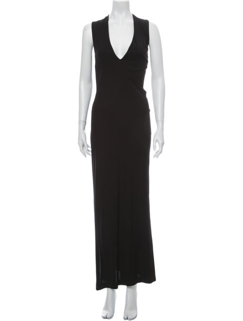 Ralph Lauren V-Neck Long Dress Black