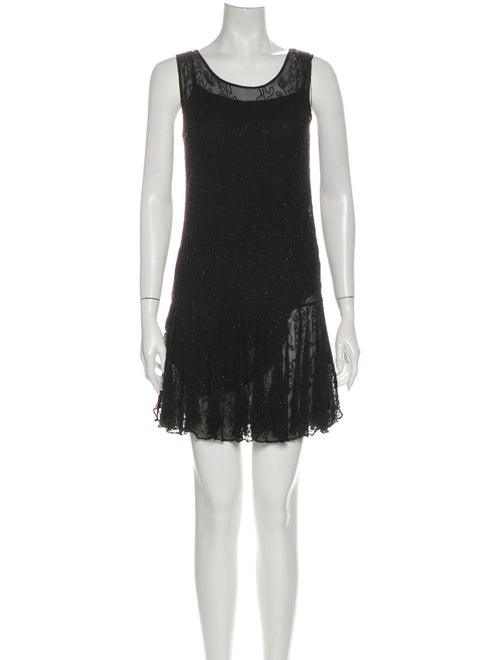 Ralph Lauren Scoop Neck Mini Dress Black