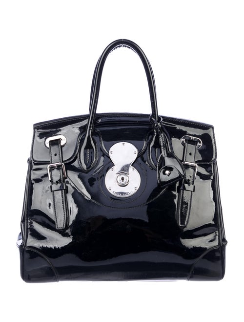Ralph Lauren Patent Leather Ricky 33 Bag Black