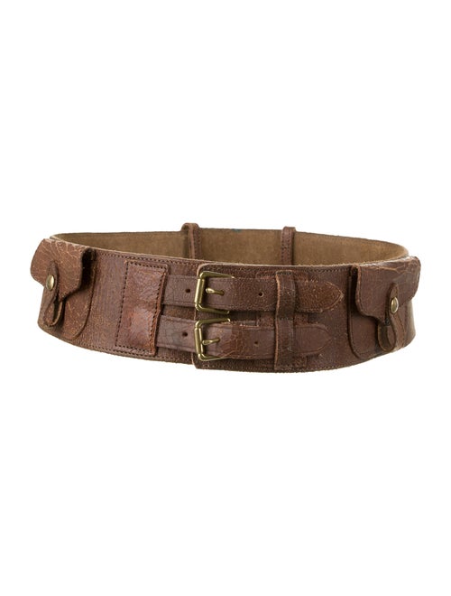 Ralph Lauren Distressed Waist Belt Brown