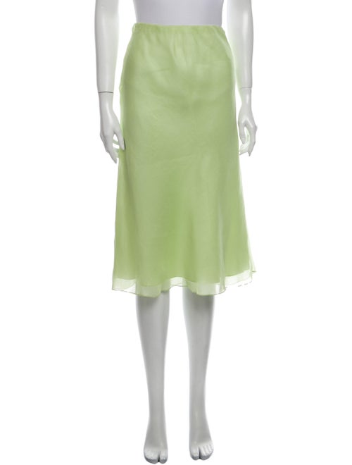 Ralph Lauren Silk Knee-Length Skirt Green