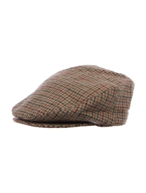 Ralph Lauren Houndstooth Newsboy Hat Brown
