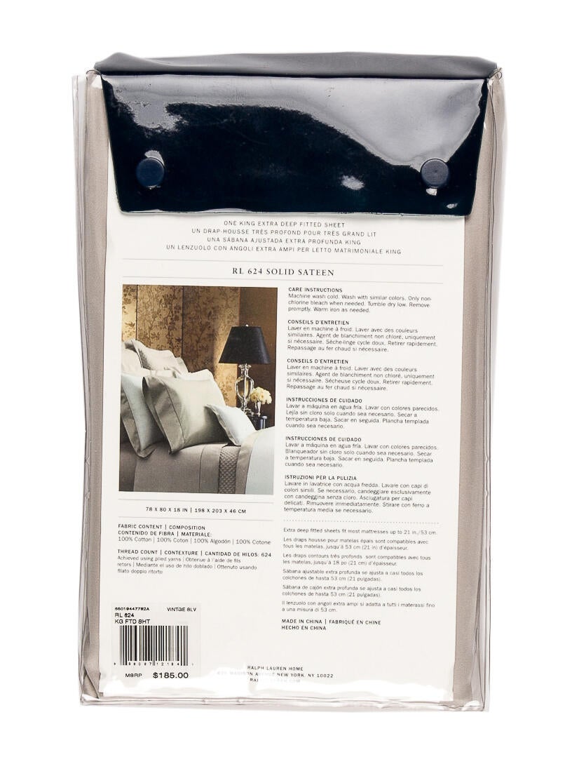 Ralph Lauren RL 624 Solid Sateen King Extra Deep Fitted Sheet