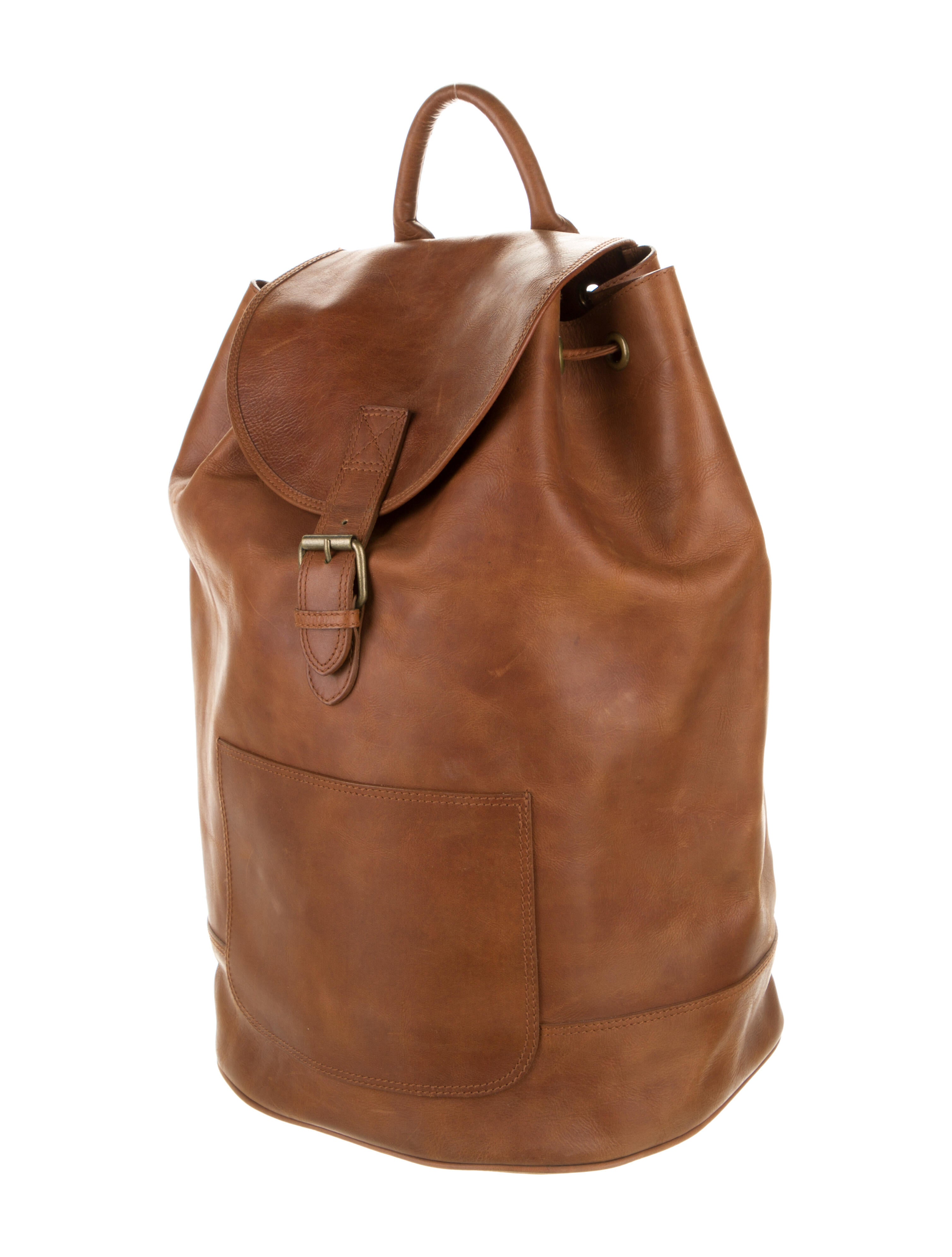 Ralph Lauren Leather Backpack Bag Brown Backpacks, Handbags