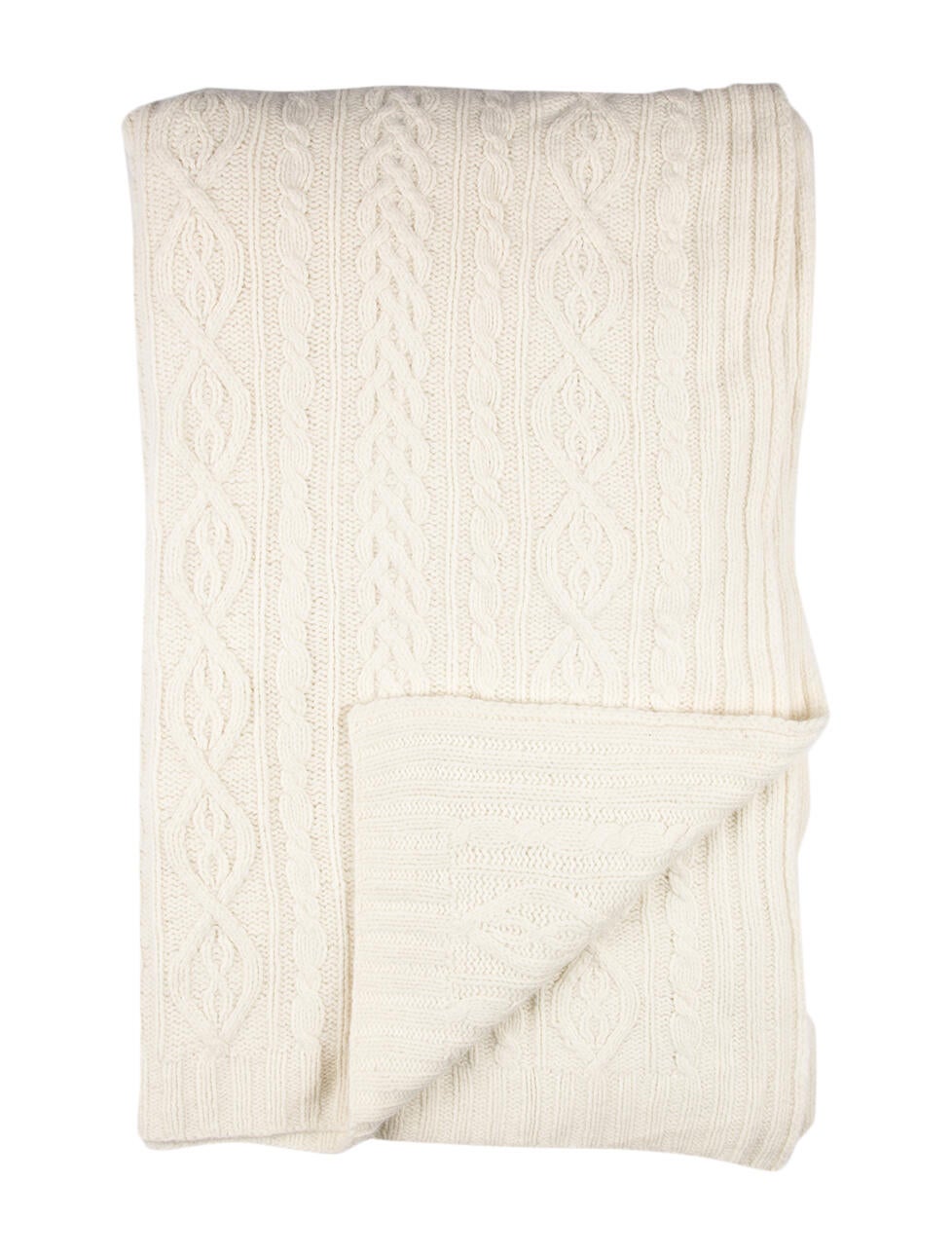 Ralph Lauren Cable Knit Angora Throw Blanket White Throws, Pillows