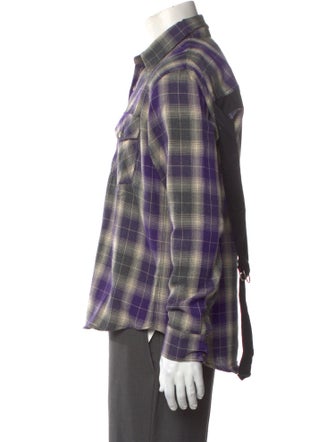 YOUTHS IN BALACLAVA Plaid Print Long Sleeve Western Shirt