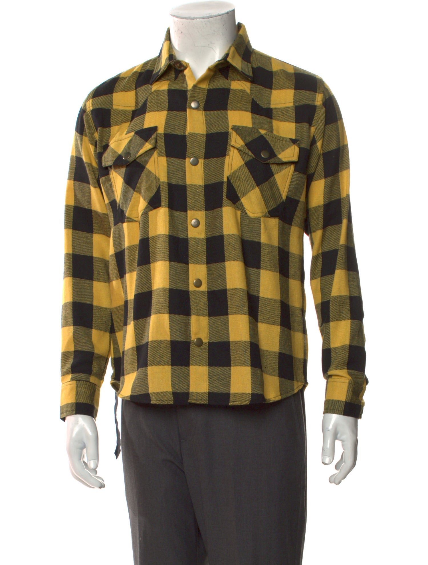 YOUTHS IN BALACLAVA Plaid Print Long Sleeve Western Shirt