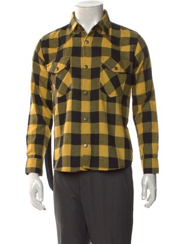 Youths IN Balaclava Casual Shirts Plaid Print Long Sleeve Western Shirt XS
