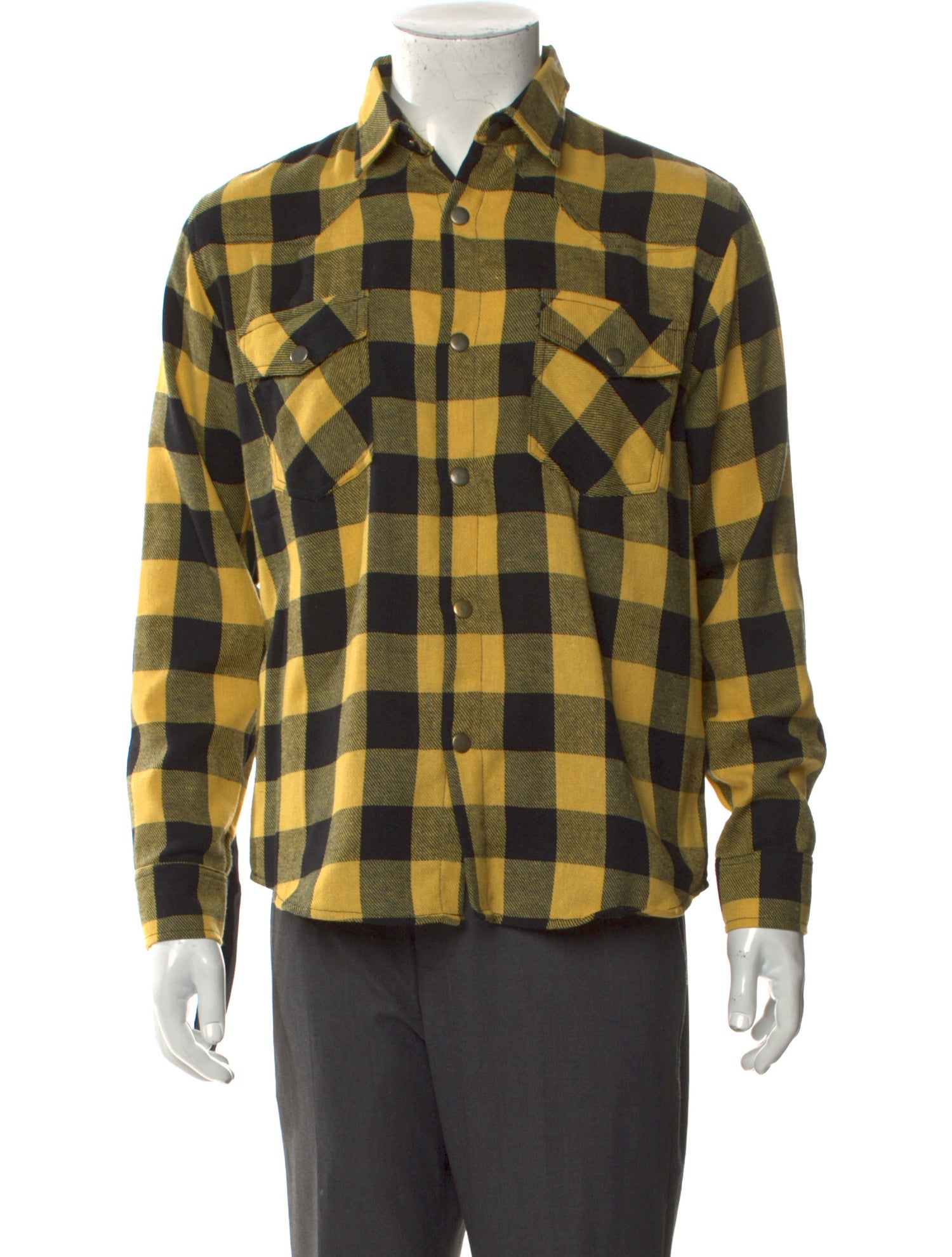 YOUTHS IN BALACLAVA Plaid Print Long Sleeve Western Shirt